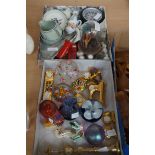 Collection of paper eights miniature clocks & othe