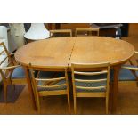 Retro extending table & chairs (chairs A/F)