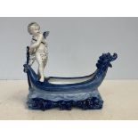 Meissen cherub in boat