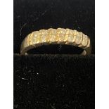 9ct Gold diamond ring Weight 1.6g Size M