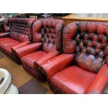 Chesterfield style deep buttoned 3 seater sofa & 2