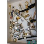 Collection of souvenir spoons & various wristwatch