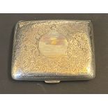 Silver cigarette case Birmingham Weight 91g