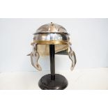 Reproduction Roman helmet on stand