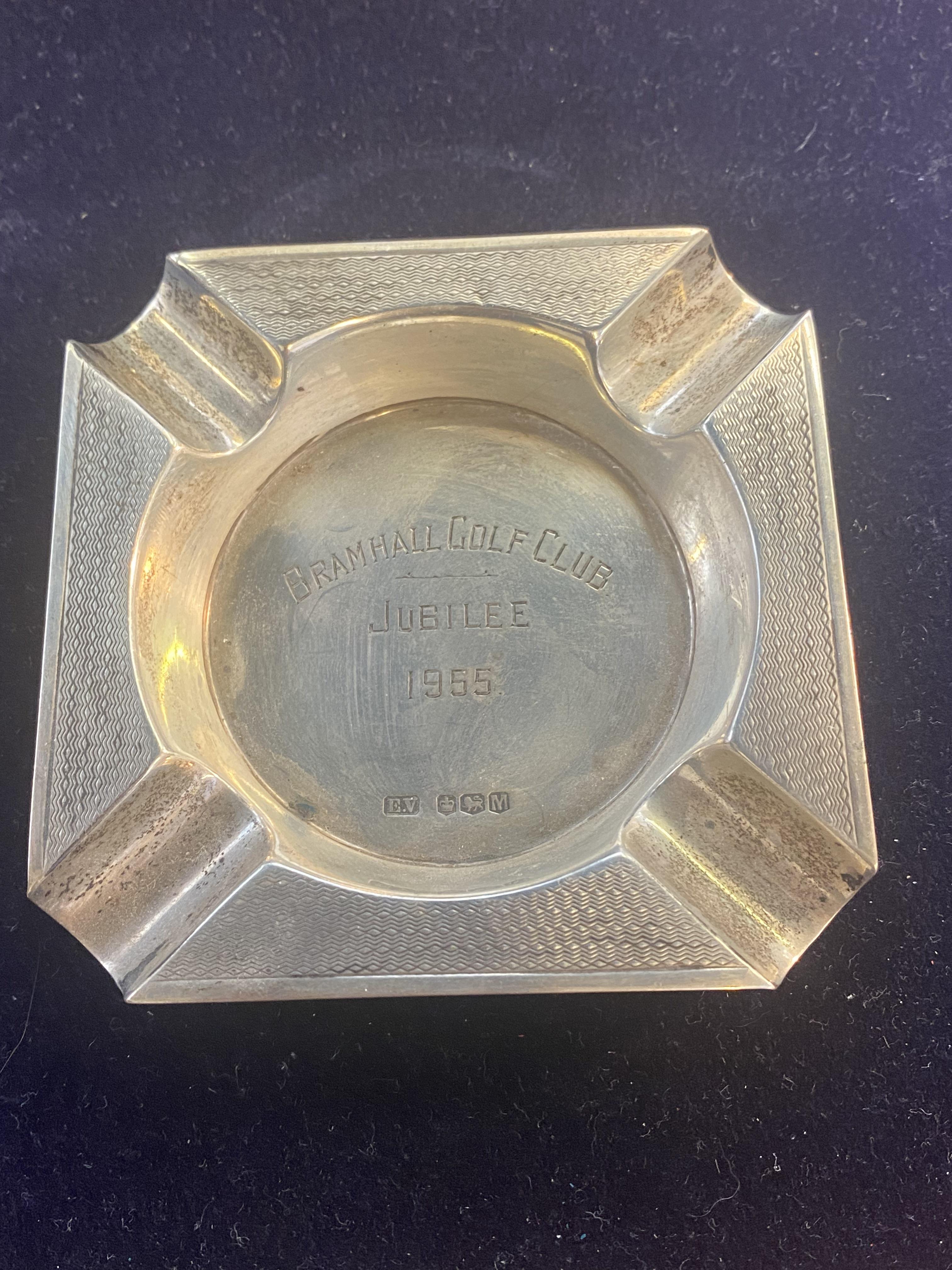 Bramhall golf club jubilee 1955 silver ashtray