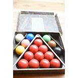 Vintage set of small snooker balls