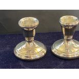 Pair of silver dwarf candle sticks 111g
