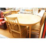 Macintosh extending dining table with 4x chairs