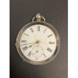 Gents Pocket watch in leather purse - no glass