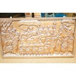 Large carved wooden panel