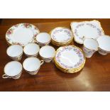 6x Royal Albert old country rose plates together w