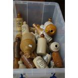 Large collection of stoneware beer bottles