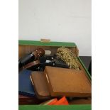 Unsorted mixed box to include flat ware, camera &