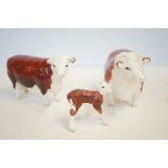 Beswick hereford bull, cow & calf