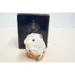 Royal crown derby poppy mouse - gold stopper boxed