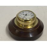 Brass & wood wall clock