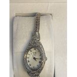 Eon ladies silver dress watch with box & papers