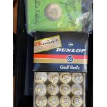 Vintage Dunlop 65 golf balls & green fairways golf