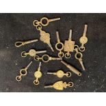 Collection of pocket watch keys