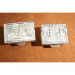 2x Silver Italian snuff boxes