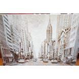 Printed wooden panel New York scene 95 cm x 135 cm