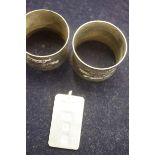 Silver ingot & 2 plated napkin rings