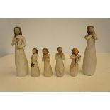 6 Willow tree figures