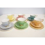 Royal Albert Gossmer pattern harlequin tea set for