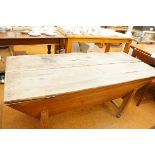 Rustic table with storage, possibly french