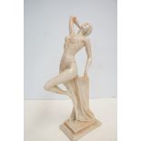 Resin at deco figure of a lady Height 43 cm