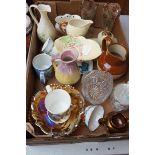 Box of glass & ceramics to include Carlton ware