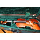 Cased violin & bow