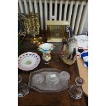 Collection of glass, ceramics & brass to include a