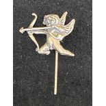 Silver cherub pin brooch