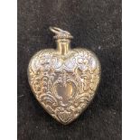 Silver heart shaped scent bottle