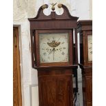 Long case clock with painted dial & brass mount (r