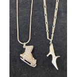 2 Shoe silver necklaces