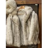 Silver fox fur coat & hat