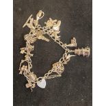 Silver charm bracelet Weight 43g