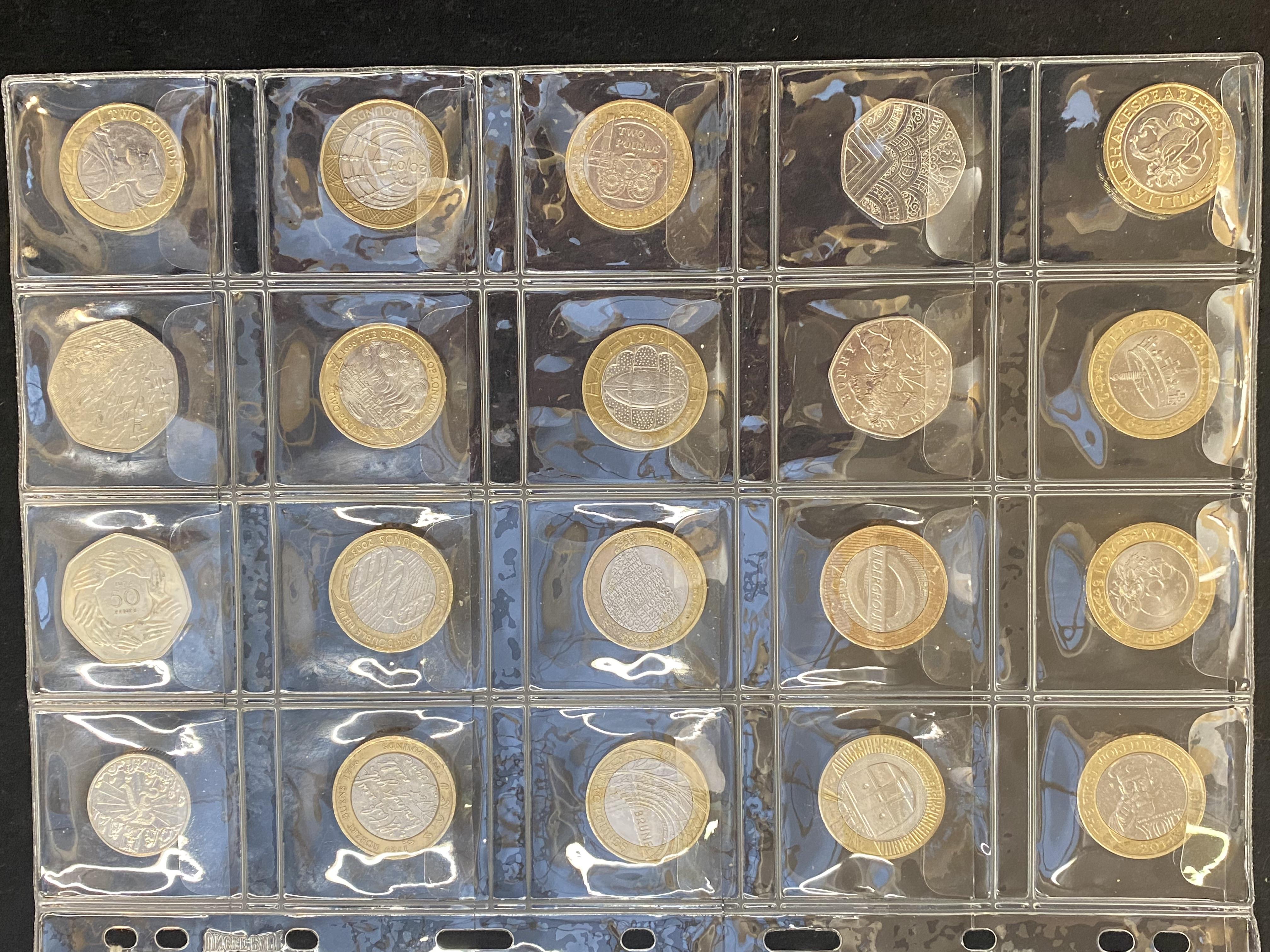 15x Collectable 2 pound coins, 4x 50p coins & 1x 1