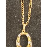 9ct gold chain & pendant Weight 8g