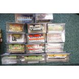 Collection of model buses and coaches - omnibus or