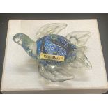 Art glass french Crystal turtle with box