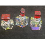 Boxed french crystal perfume bottle x3