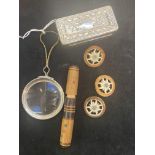 Magnifying glass, needle case, set of 3 Edelweis b