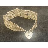 Silver 6 bar gate bracelet