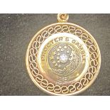 Gold plated pendant/fob with central diamond