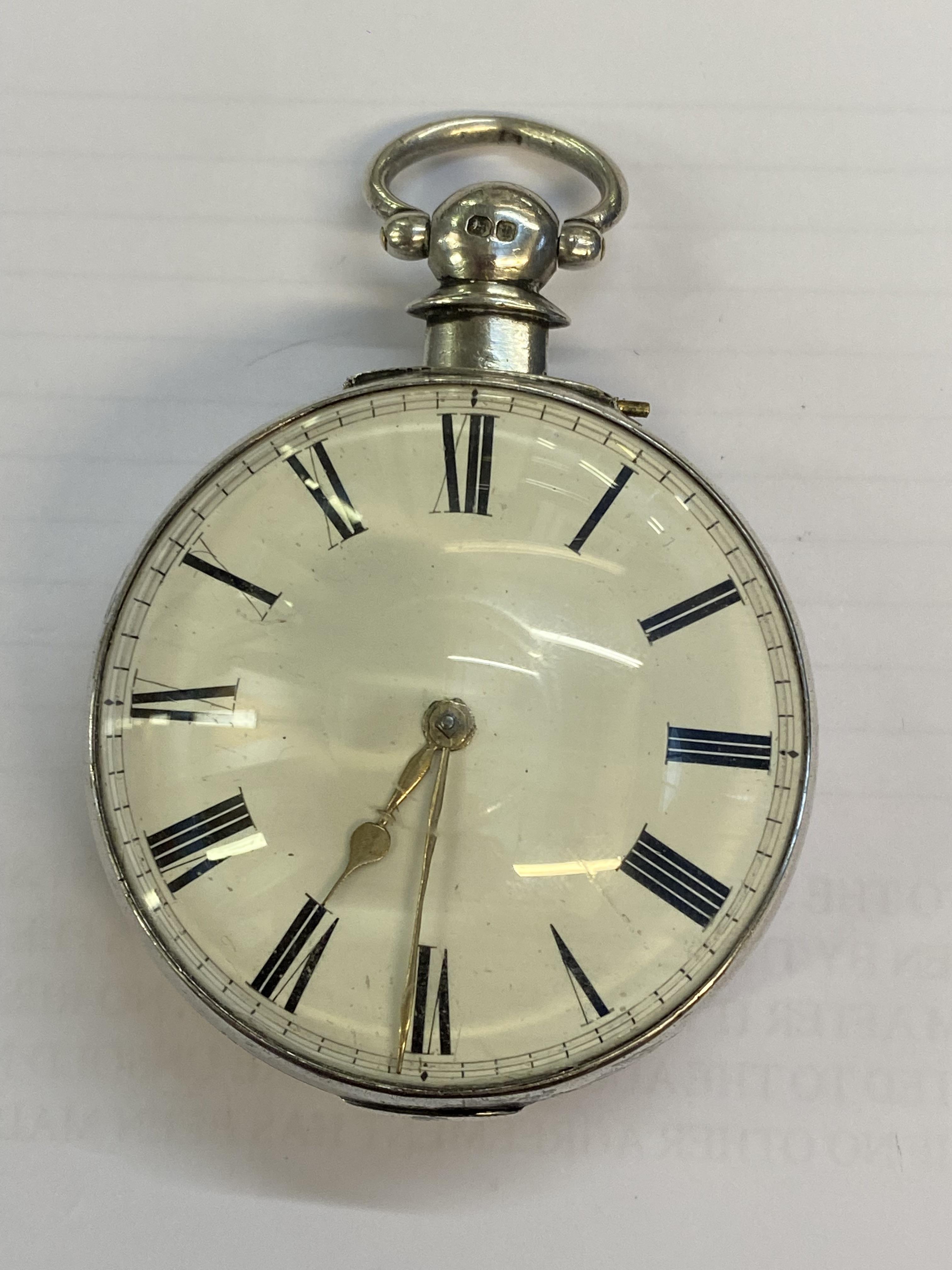 R Brown Newport silver cased pocket watch