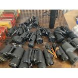 Large collection of binoculars