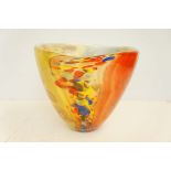 Large art glass vase 25cm